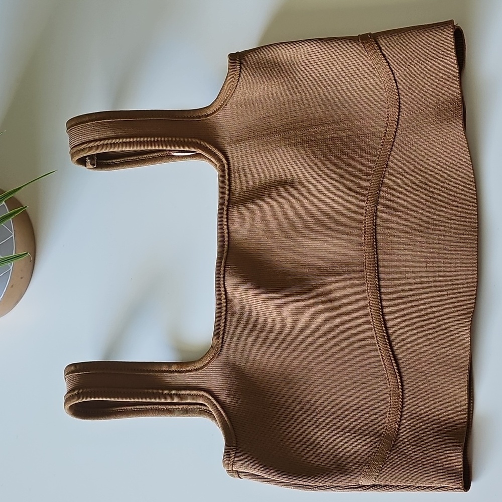 Zara Camel Knit Bra Top - Picture 3 of 4